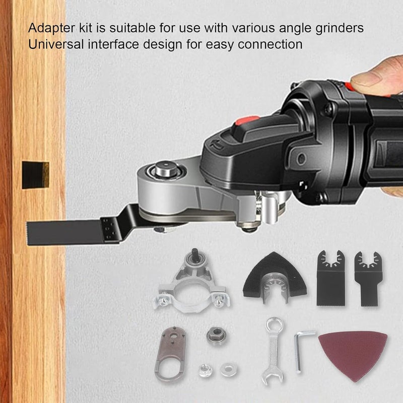Yctze Multifunctional Oscillating Tool Kit, Tungsten Steel Angle Grinder Converter for Cutting Grinding Polishing, Universal Fit for Various Angle Grinders, Lightweight, - Image 5